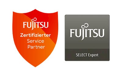 Logos Fujitsu Zertifizierter Service Partner & Select Expert